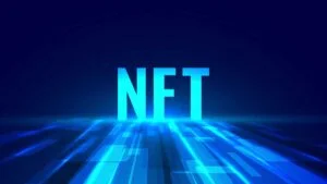 imagem com as letras NFT desenhadas em azul